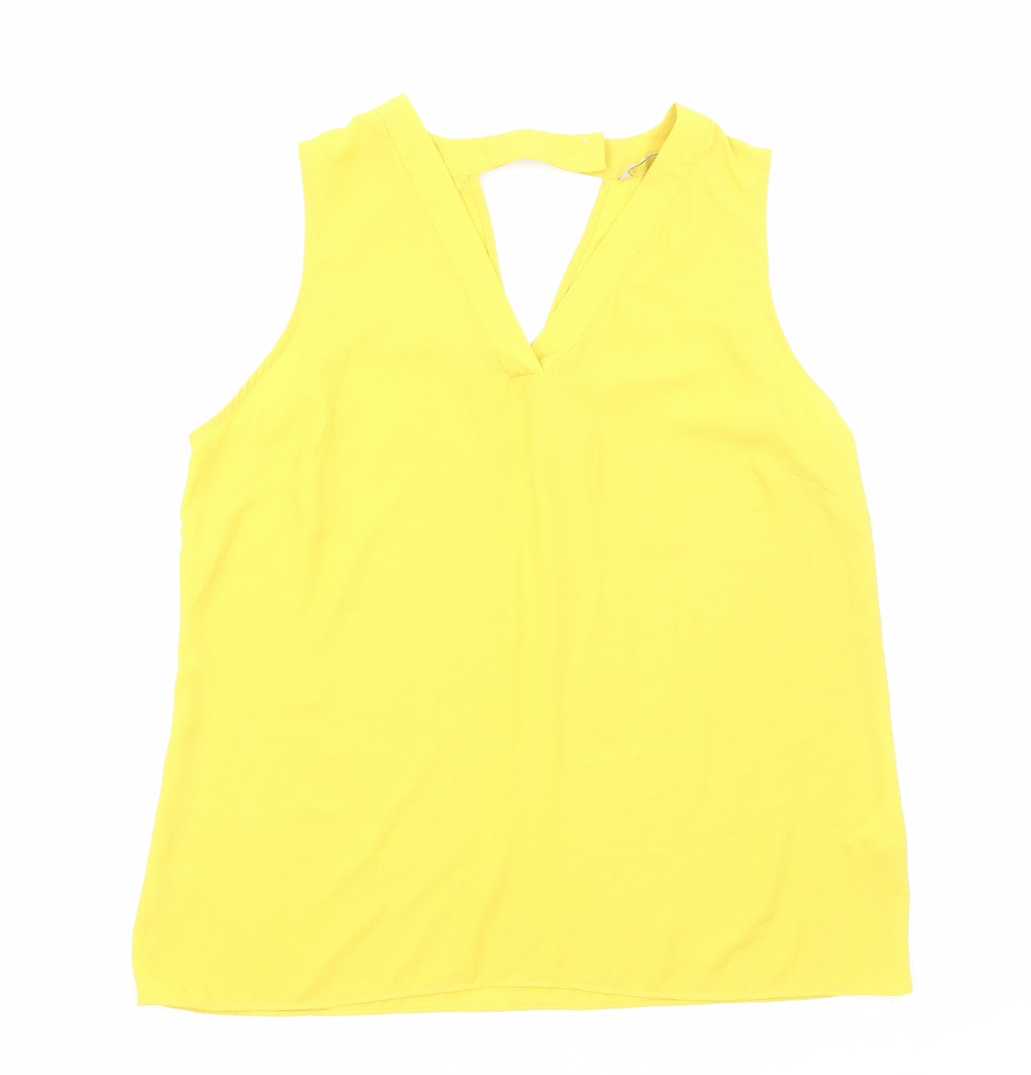 TU Womens Yellow Polyester Basic Tank Size 16 V-Neck