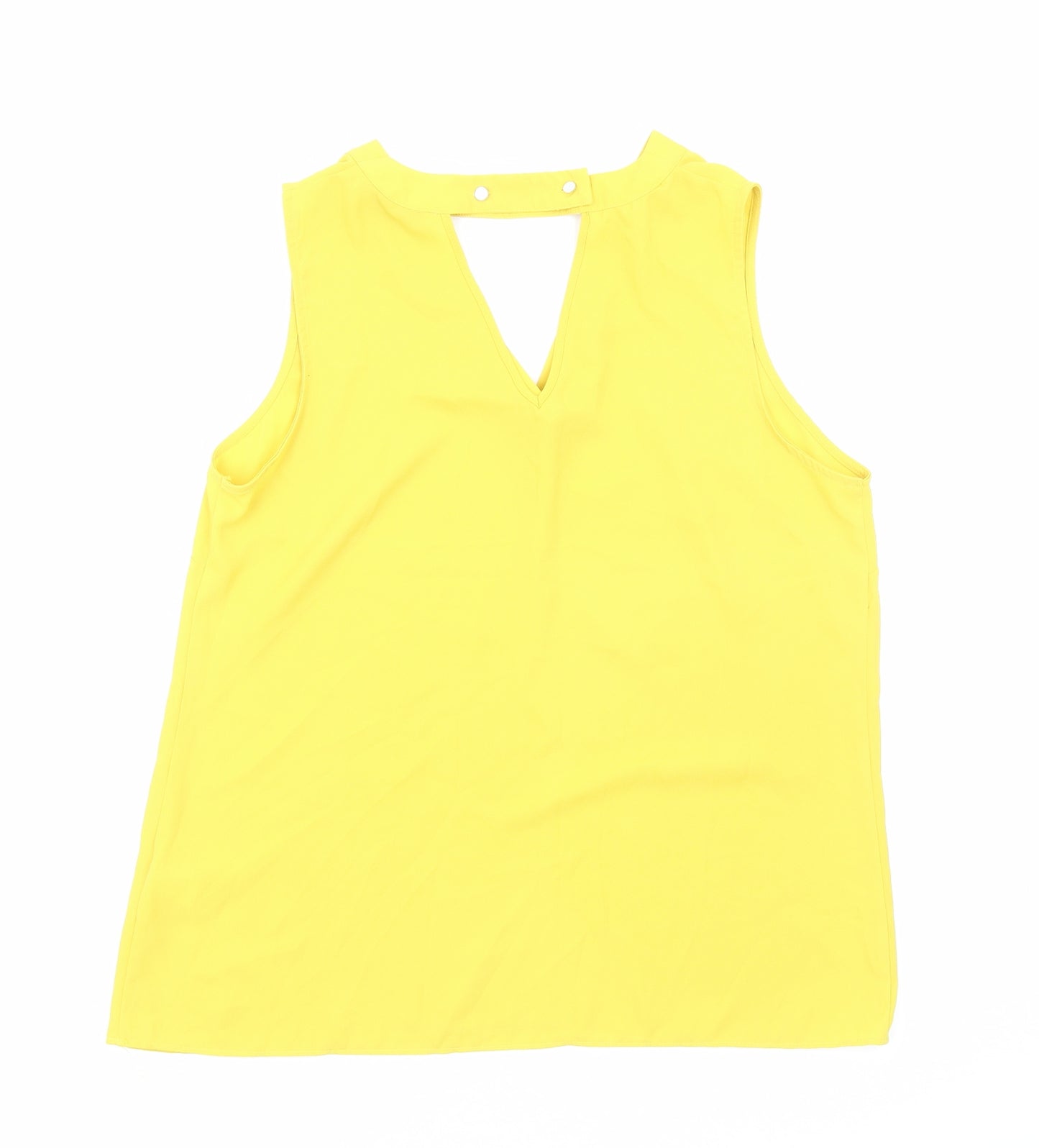 TU Womens Yellow Polyester Basic Tank Size 16 V-Neck