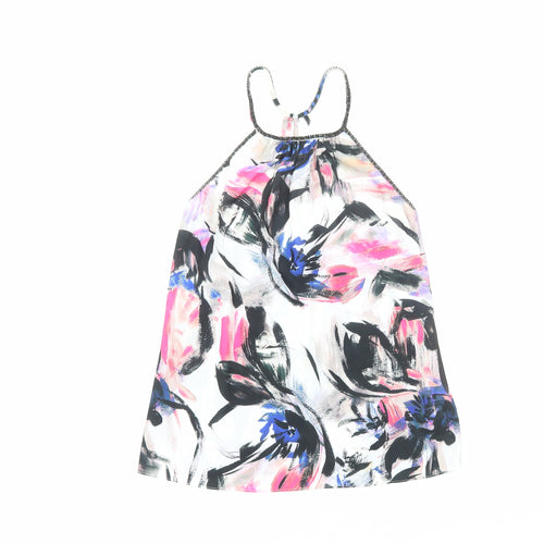 Warehouse Womens Multicoloured Floral Polyester Basic Tank Size 6 Round Neck