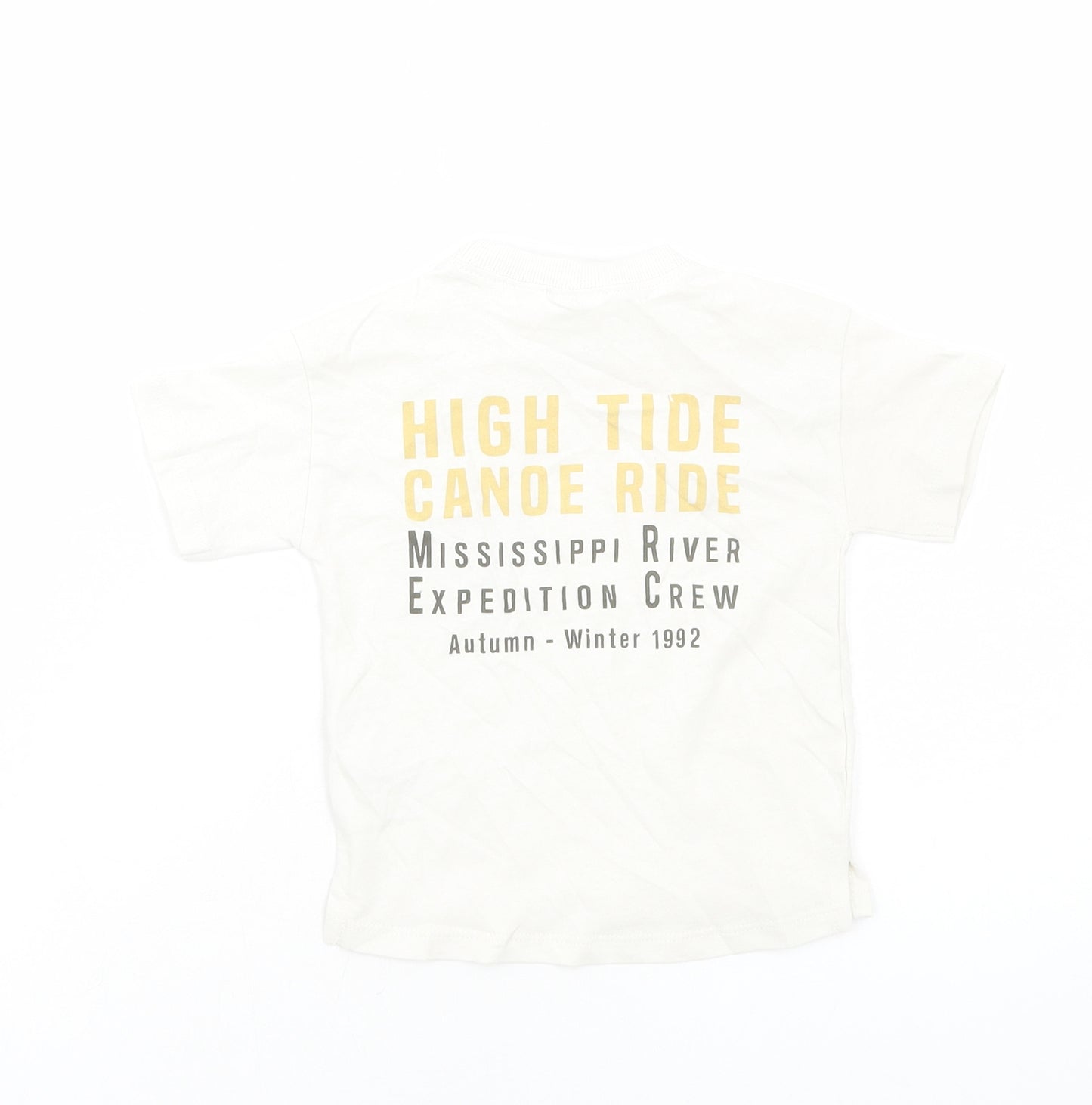 Zara Boys Beige Cotton Basic T-Shirt Size 9-12 Months Round Neck Pullover