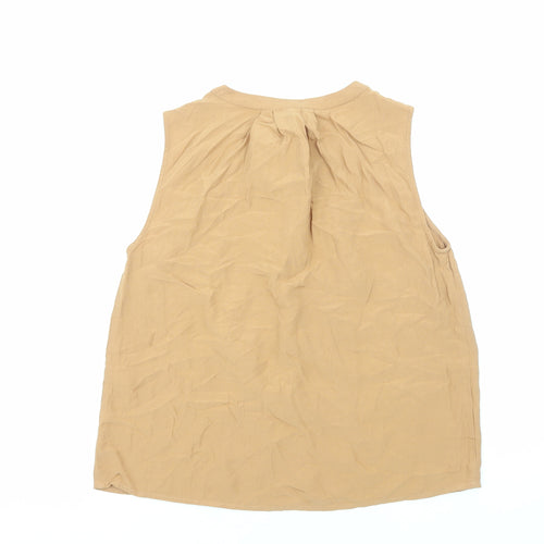 VERO MODA Womens Brown Polyester Basic Tank Size M Scoop Neck
