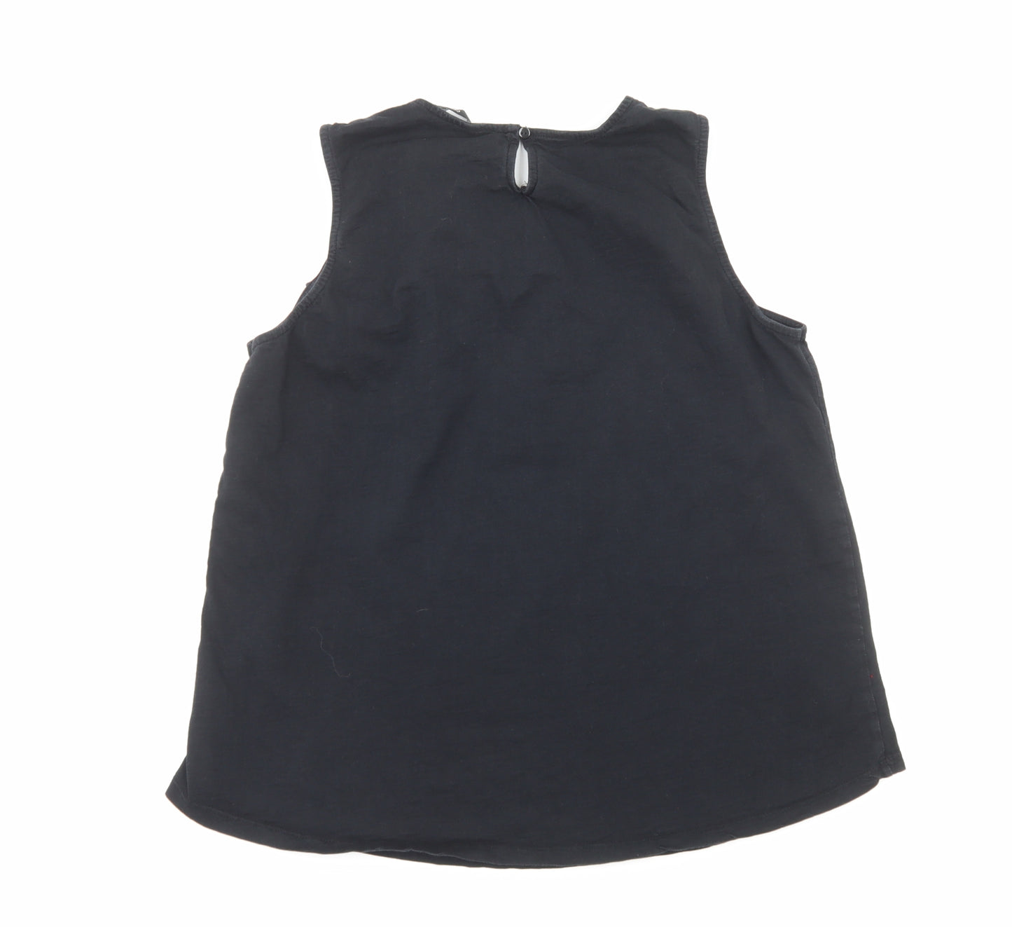 George Womens Black Viscose Basic Tank Size 16 Scoop Neck - Lace Detail