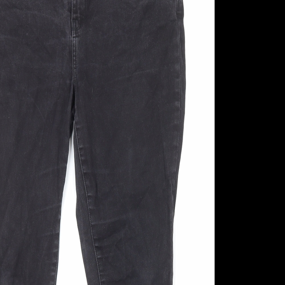 NYDJ Womens Black Cotton Straight Jeans Size 12 Regular Zip