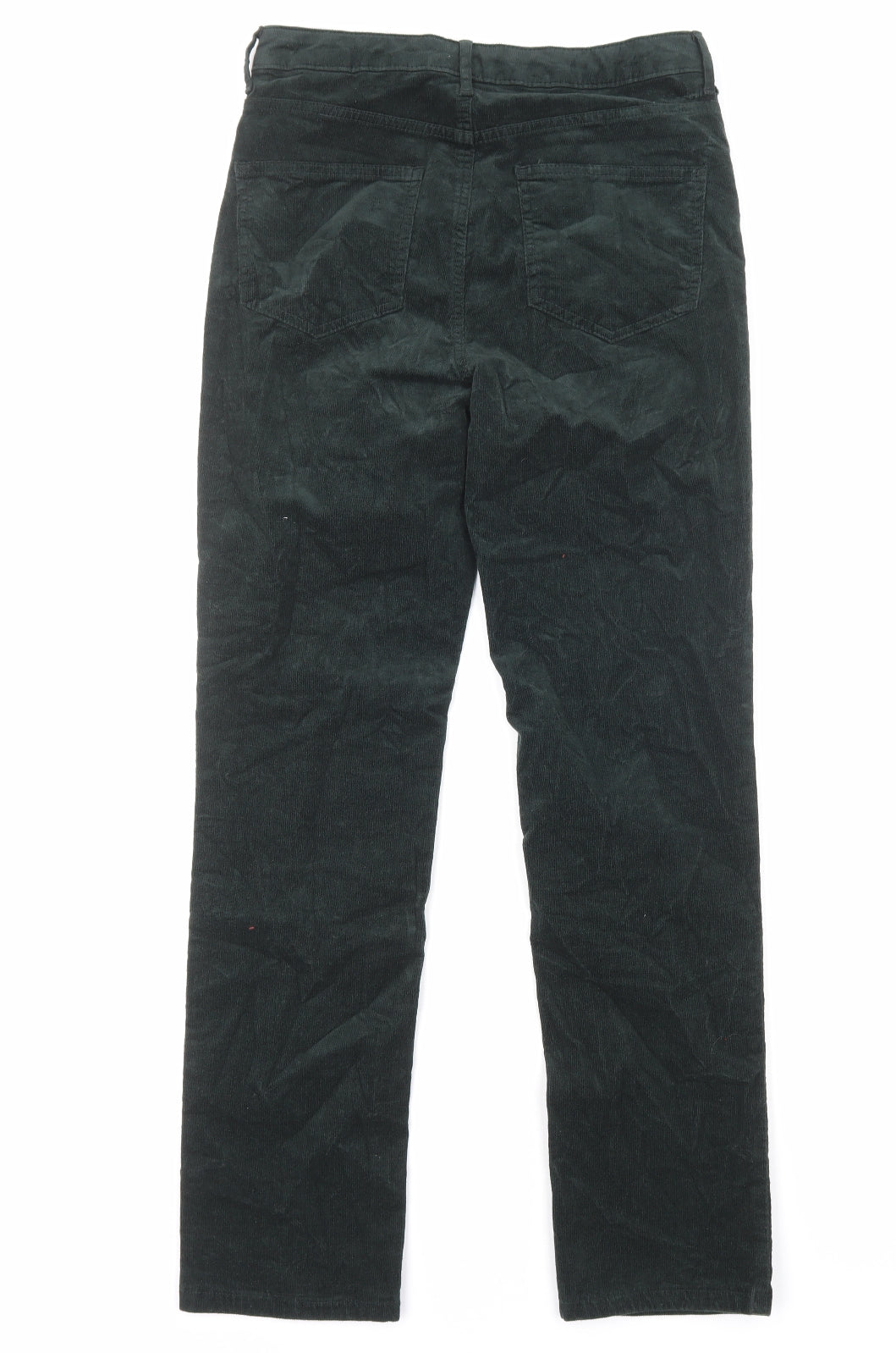Marks and Spencer Womens Green Cotton Trousers Size 10 Regular Zip