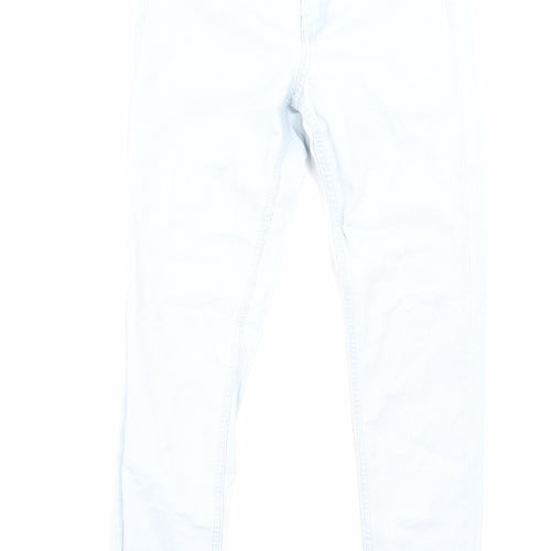 H&M Womens Blue Cotton Skinny Jeans Size 8 Regular Zip