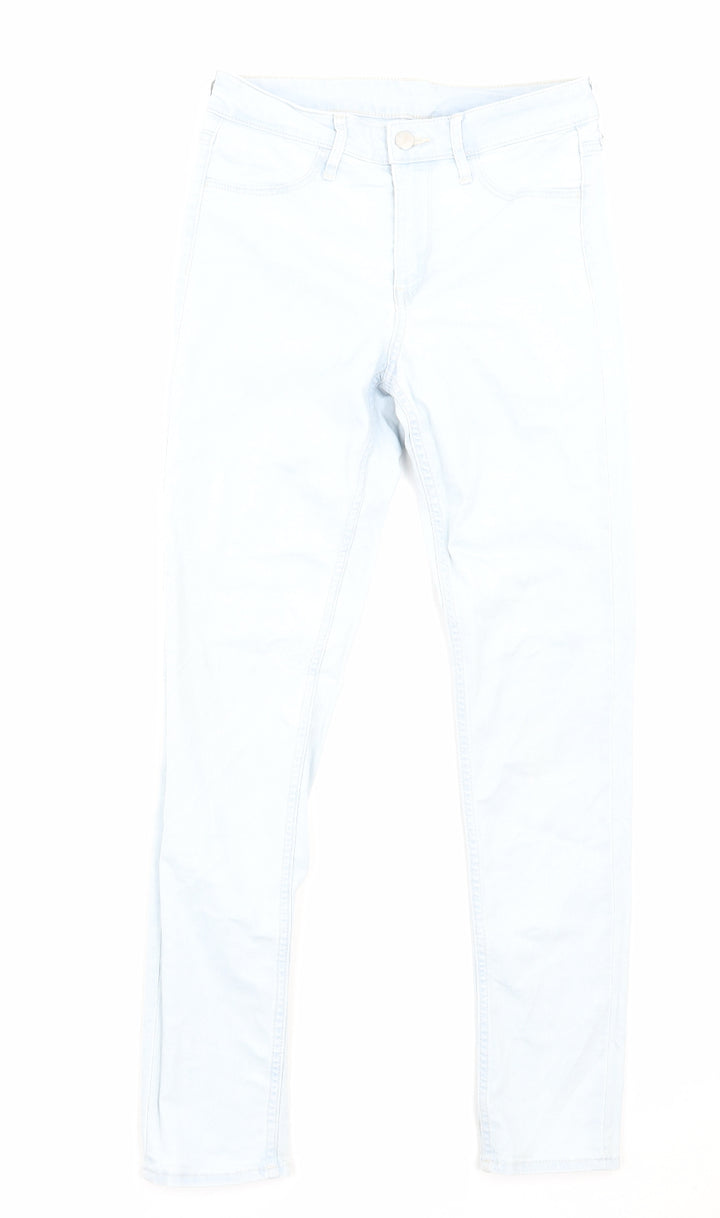 H&M Womens Blue Cotton Skinny Jeans Size 8 Regular Zip