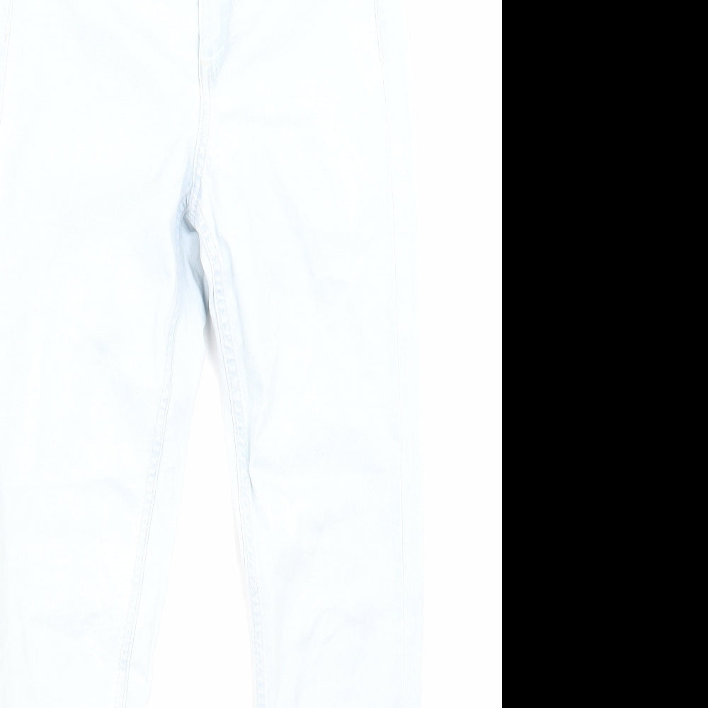 H&M Womens Blue Cotton Skinny Jeans Size 8 Regular Zip