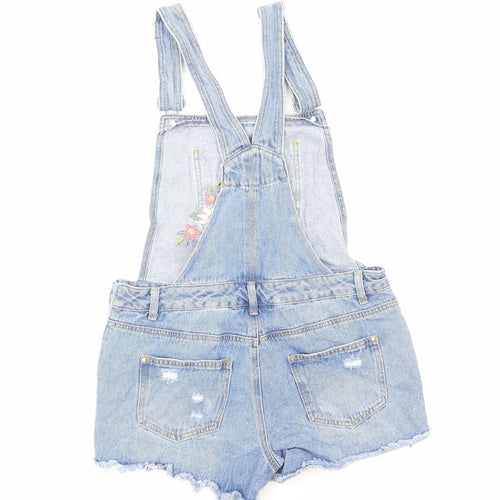 Primark Womens Blue Cotton Dungaree One-Piece Size 12 Buckle