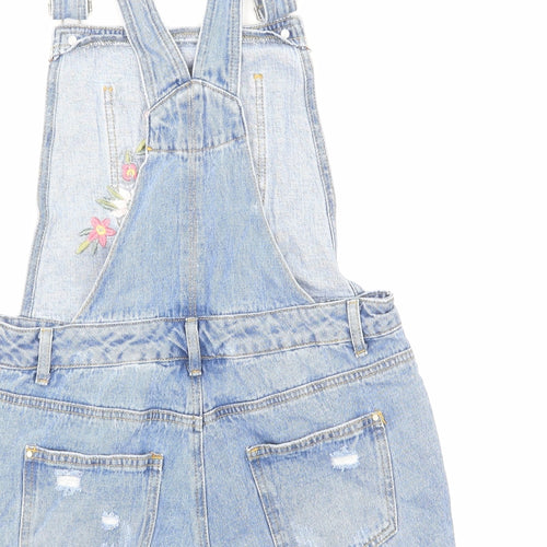 Primark Womens Blue Cotton Dungaree One-Piece Size 12 Buckle
