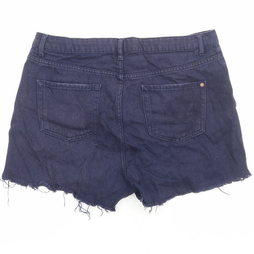 Benton Jeans Womens Blue Cotton Cut-Off Shorts Size 12 Regular Zip