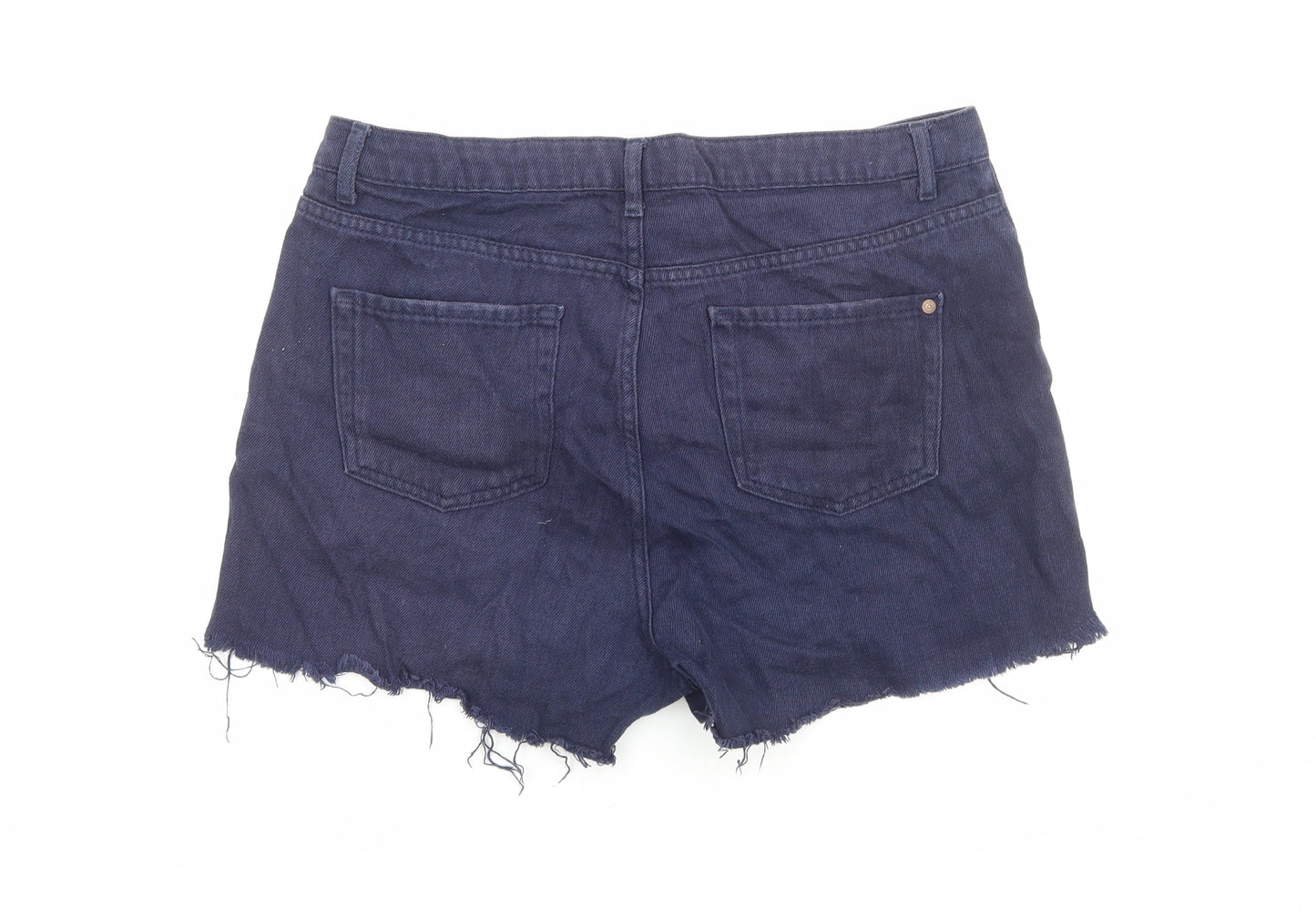 Benton Jeans Womens Blue Cotton Cut-Off Shorts Size 12 Regular Zip
