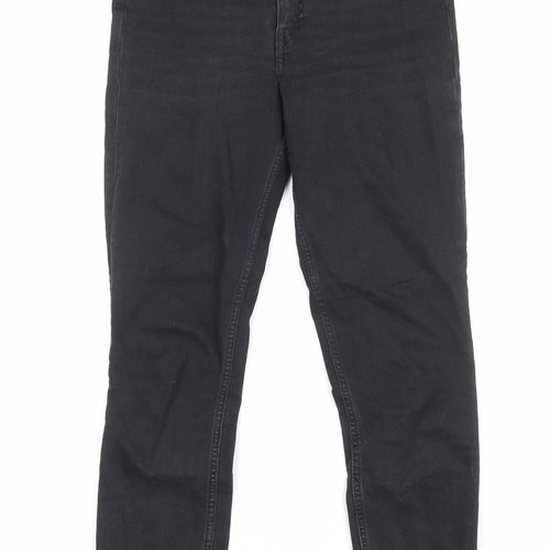 Zara Womens Black Cotton Skinny Jeans Size 8 Regular Zip