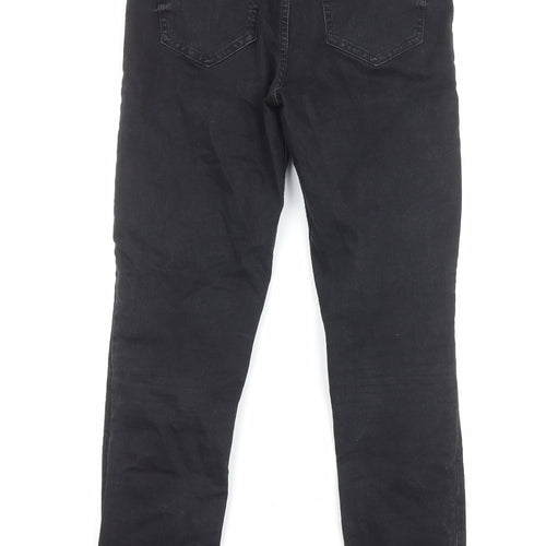 Zara Womens Black Cotton Skinny Jeans Size 8 Regular Zip