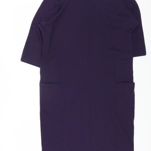 Lily ella Womens Purple Polyester Sheath Size 14 Round Neck Pullover