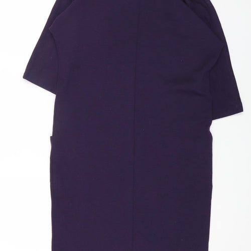 Lily ella Womens Purple Polyester Sheath Size 14 Round Neck Pullover