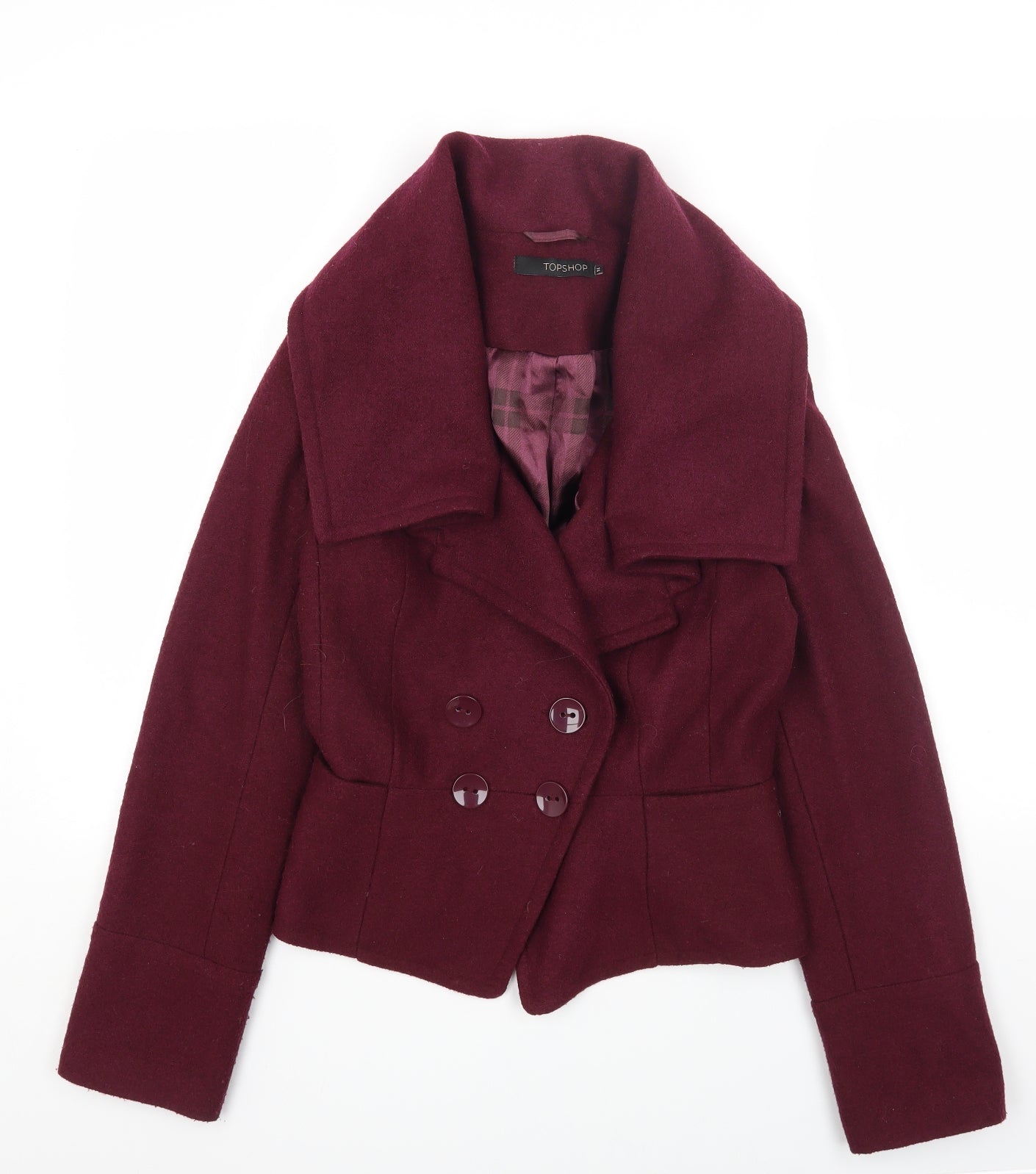 Topshop Womens Purple Jacket Size 14 Button