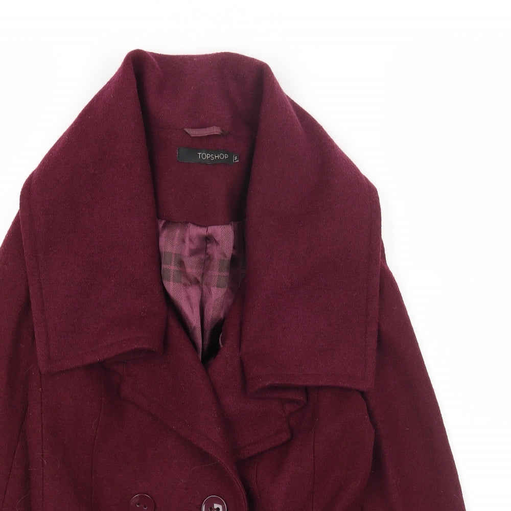 Topshop Womens Purple Jacket Size 14 Button