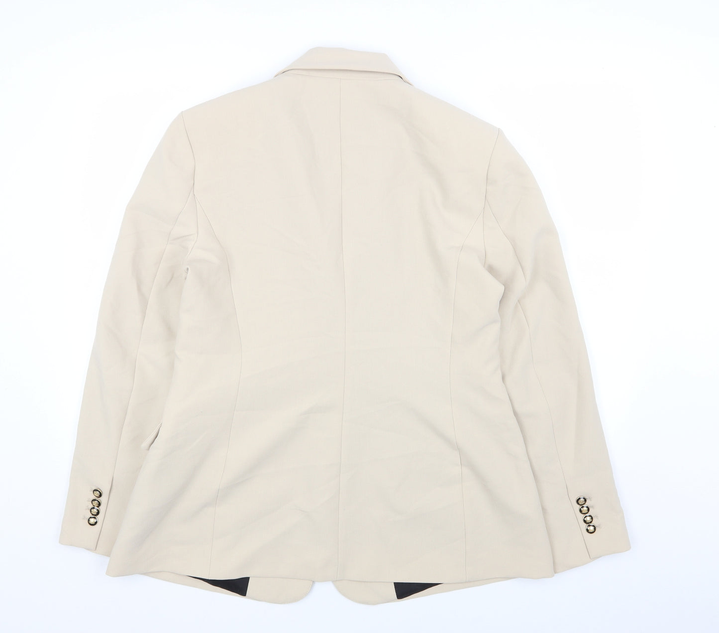 Zara Womens Beige Jacket Blazer Size XL Button