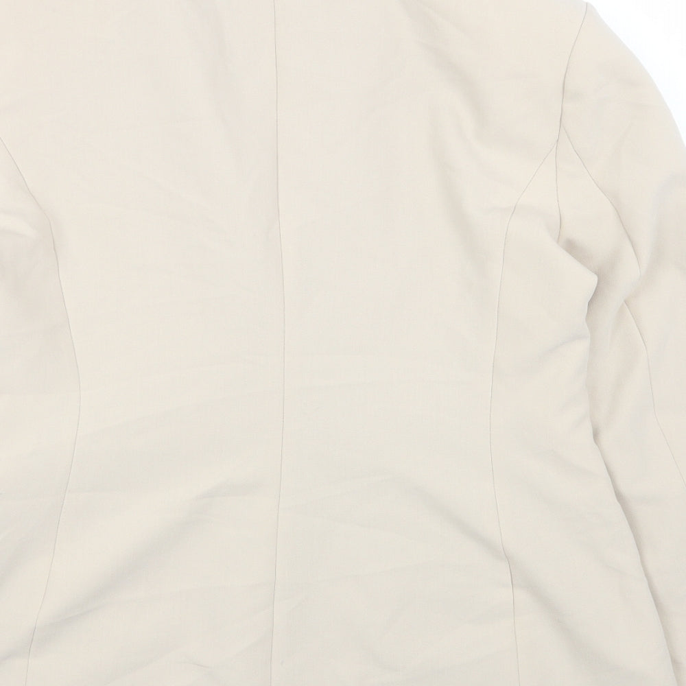 Zara Womens Beige Jacket Blazer Size XL Button