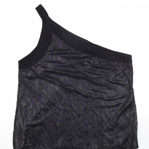 South Womens Black Polyester Basic Tank Size 24 One Shoulder