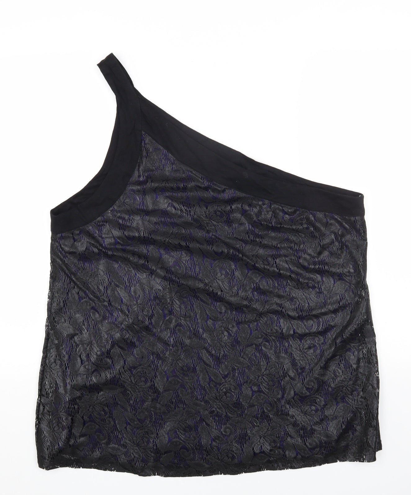 South Womens Black Polyester Basic Tank Size 24 One Shoulder