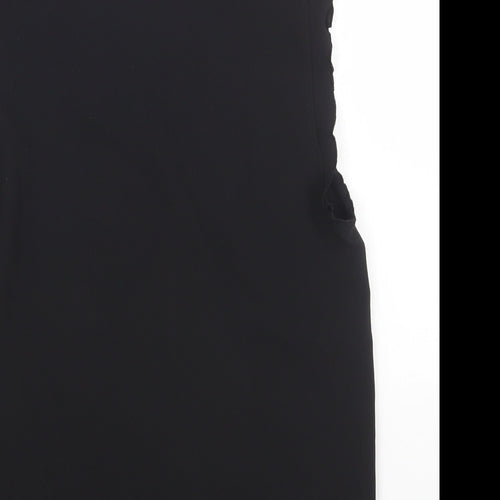 H&M Womens Black Polyester Basic Blouse Size 6 V-Neck