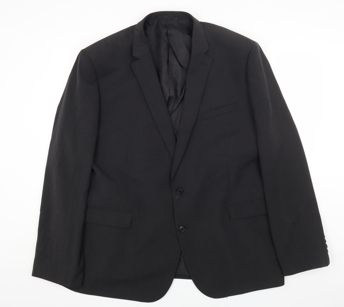 Preworn Mens Grey Patent Leather Jacket Blazer Size 54