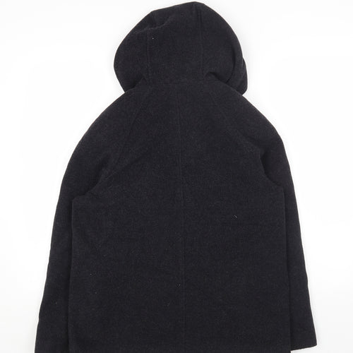 Preworn Womens Grey Overcoat Jacket Size S Button