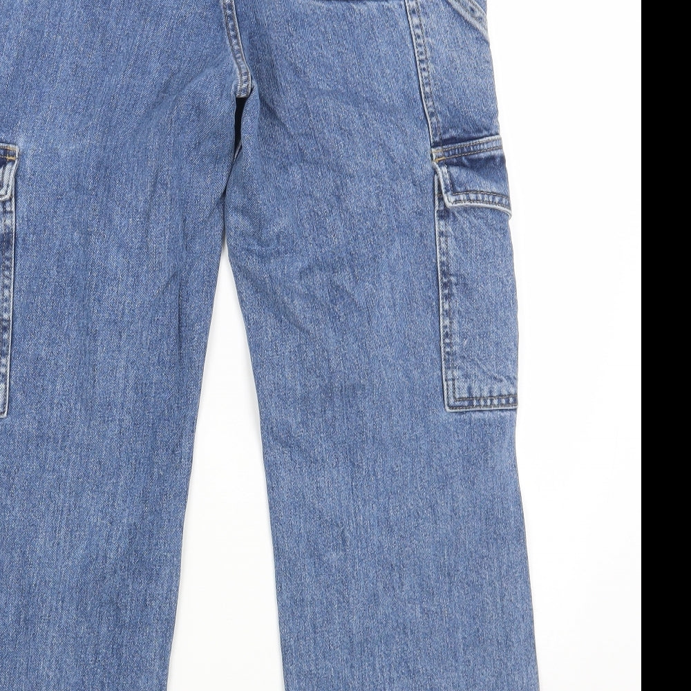 BDG Womens Blue Cotton Straight Jeans Size 26 L30 in Regular Button