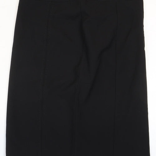 George Womens Black Polyester Straight & Pencil Skirt Size 10 Zip