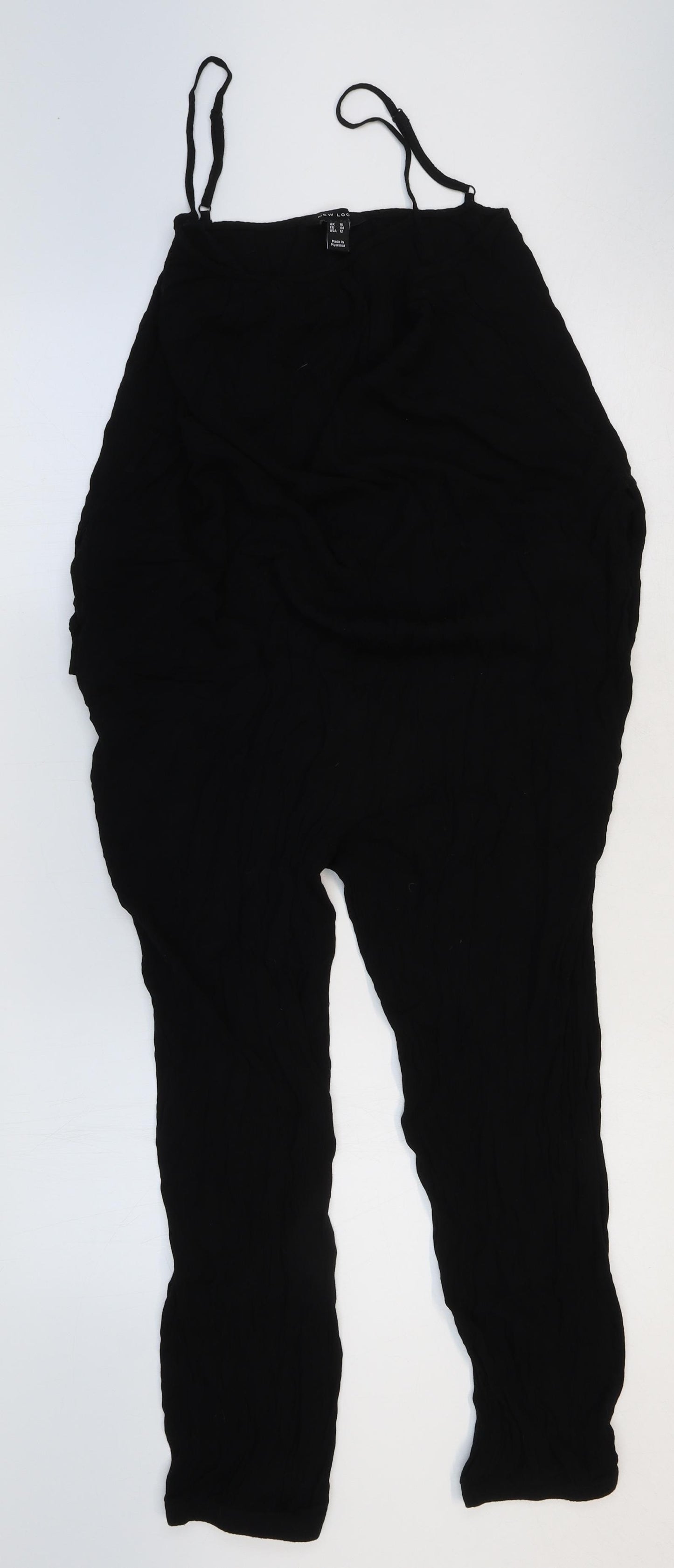 New Look Womens Black Polyester Jumpsuit One-Piece Size 16