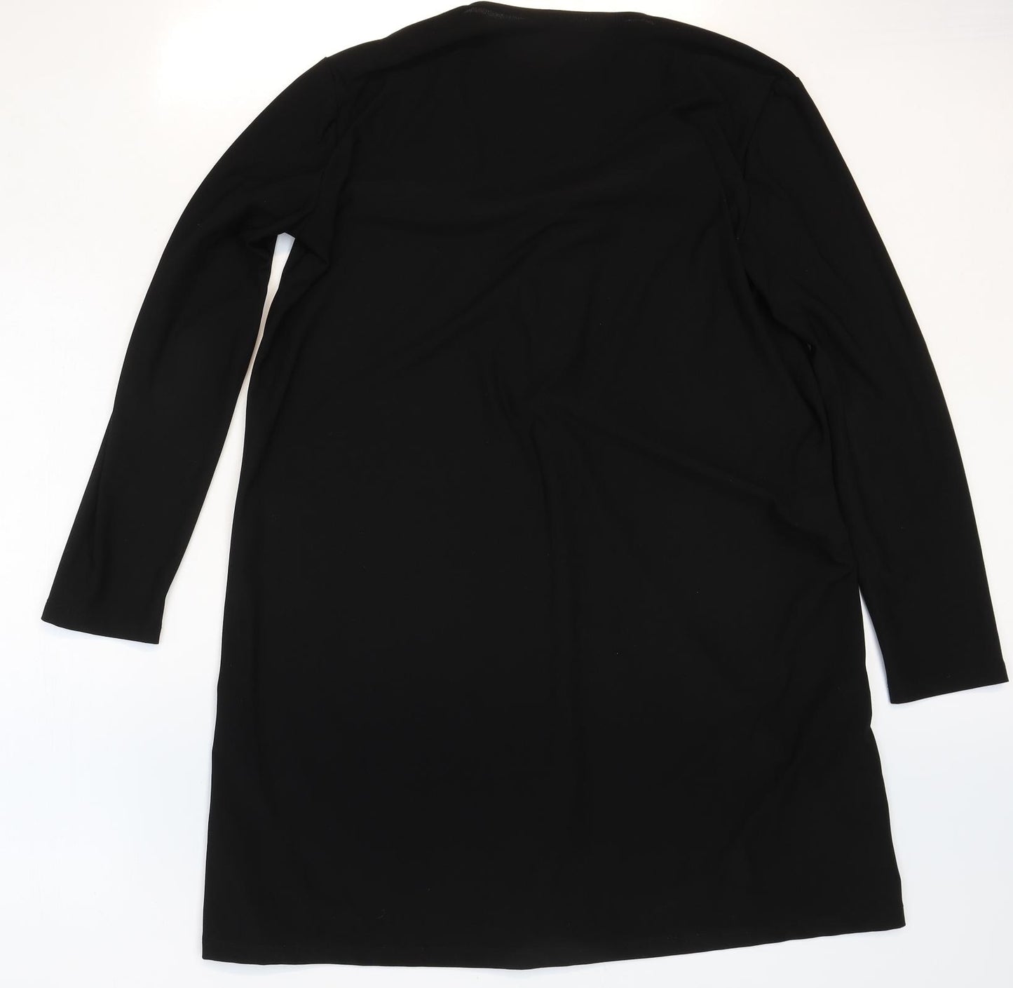 Mango Womens Black Polyester Basic Blouse Size 12 V-Neck