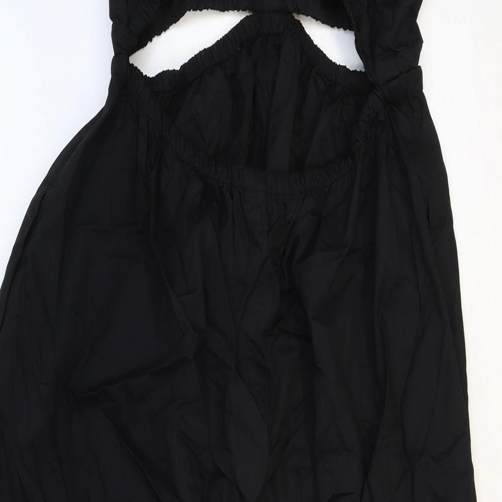 Zara Womens Black Cotton Fit & Flare Size 2XL V-Neck Pullover