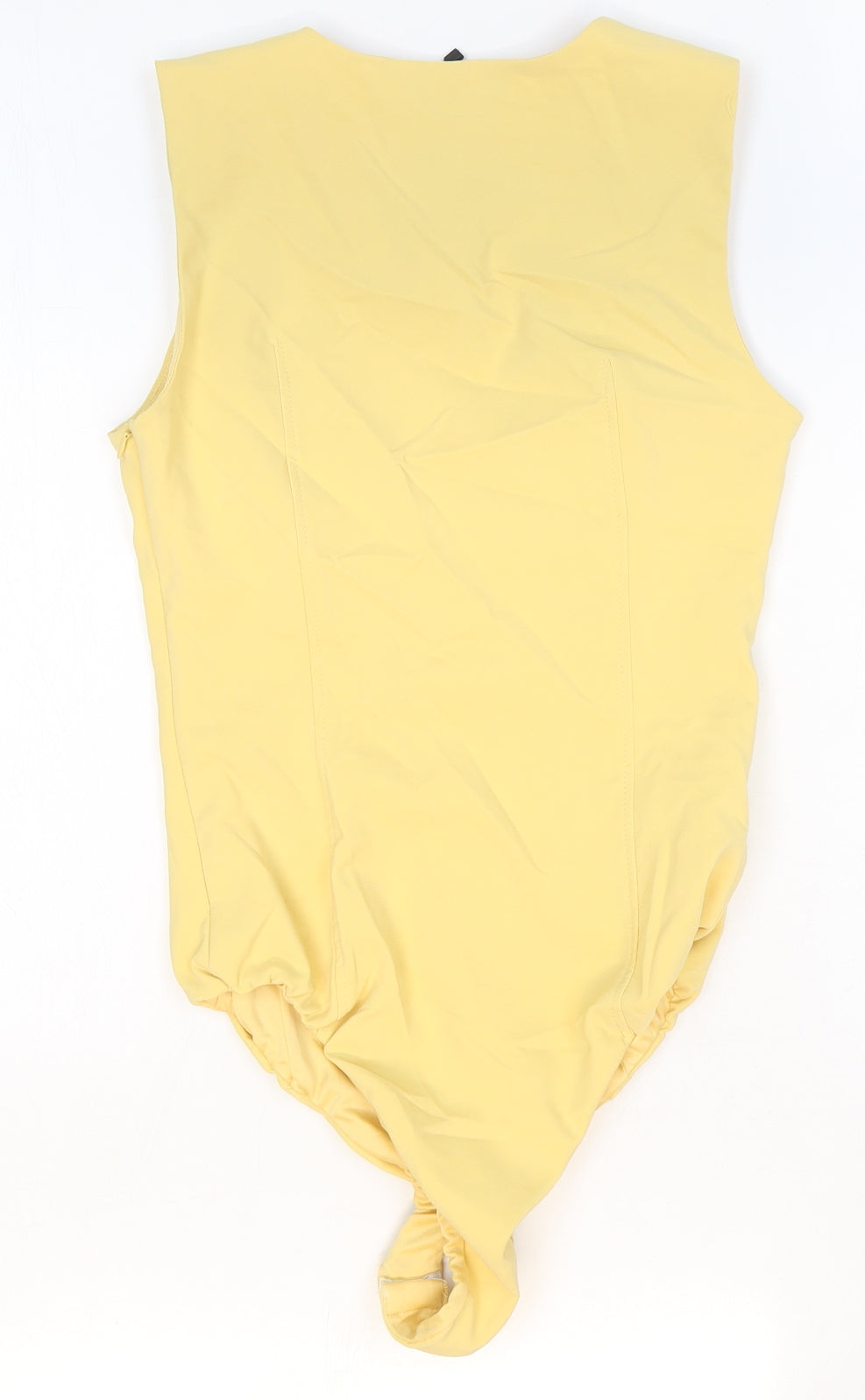 Zara Womens Yellow Polyester Bodysuit One-Piece Size M Snap
