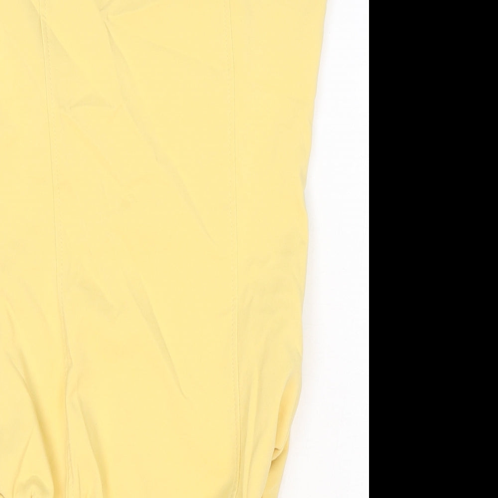 Zara Womens Yellow Polyester Bodysuit One-Piece Size M Snap