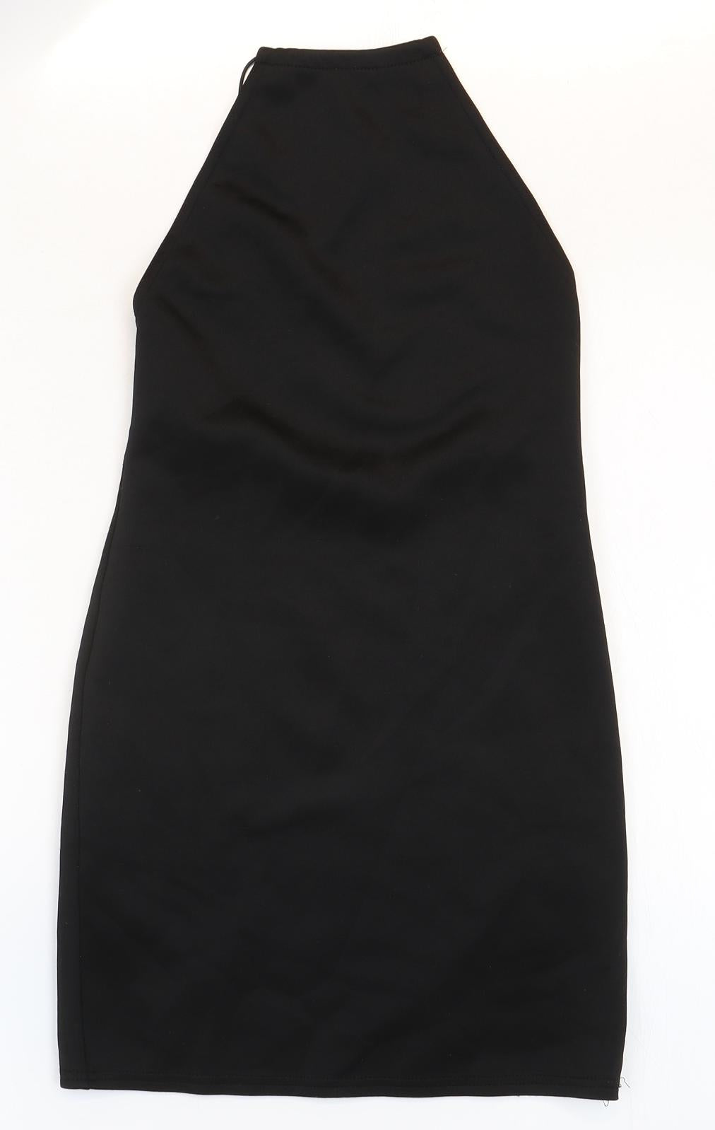 Missguided Womens Black Polyester Mini Size 8 Halter