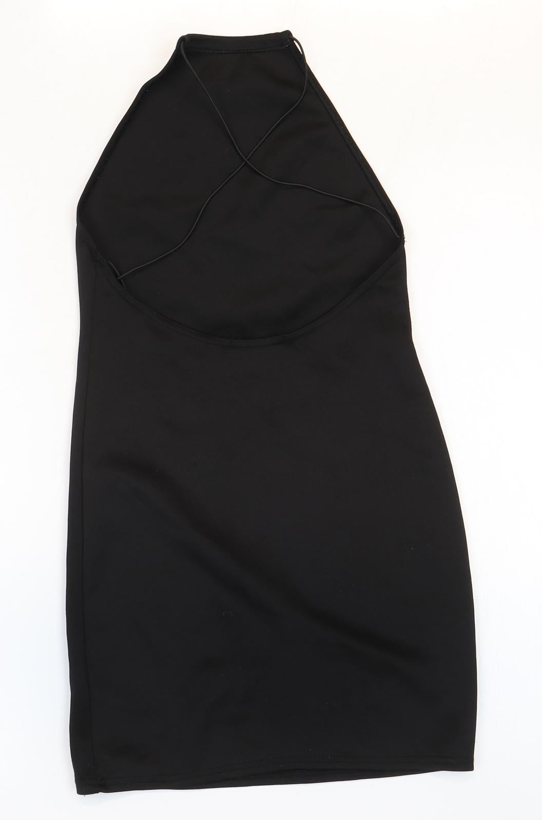 Missguided Womens Black Polyester Mini Size 8 Halter
