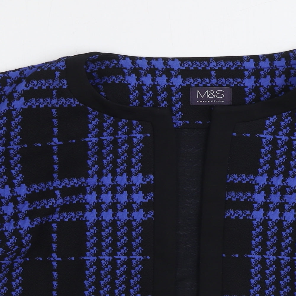 Marks and Spencer Womens Blue Plaid Jacket Size 14
