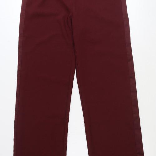 SalviaMori Womens Red Polyester Dress Pants Trousers Size 12 Regular Zip