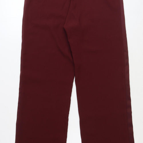 SalviaMori Womens Red Polyester Dress Pants Trousers Size 12 Regular Zip