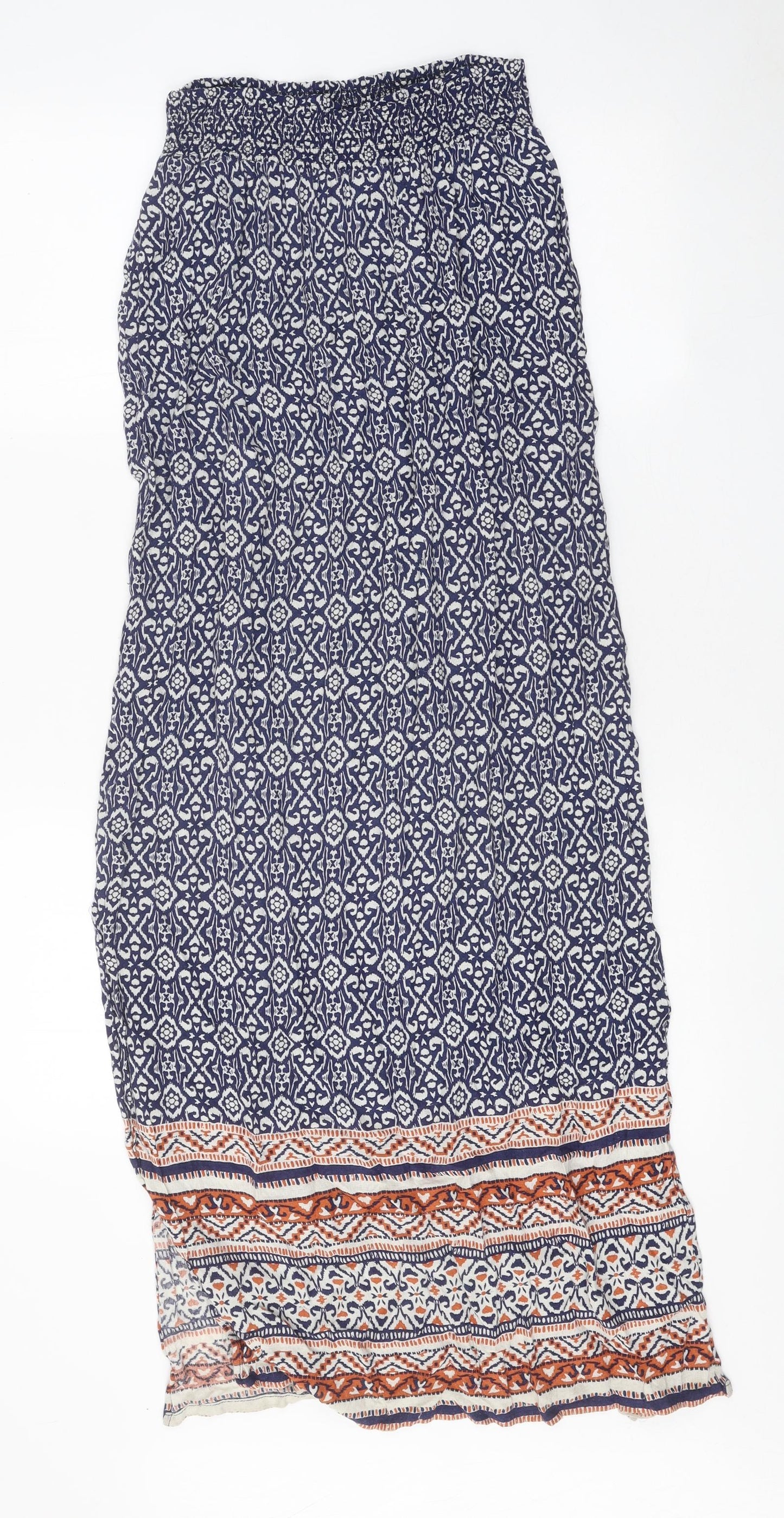 New Look Womens Multicoloured Geometric Viscose Maxi Skirt Size 10