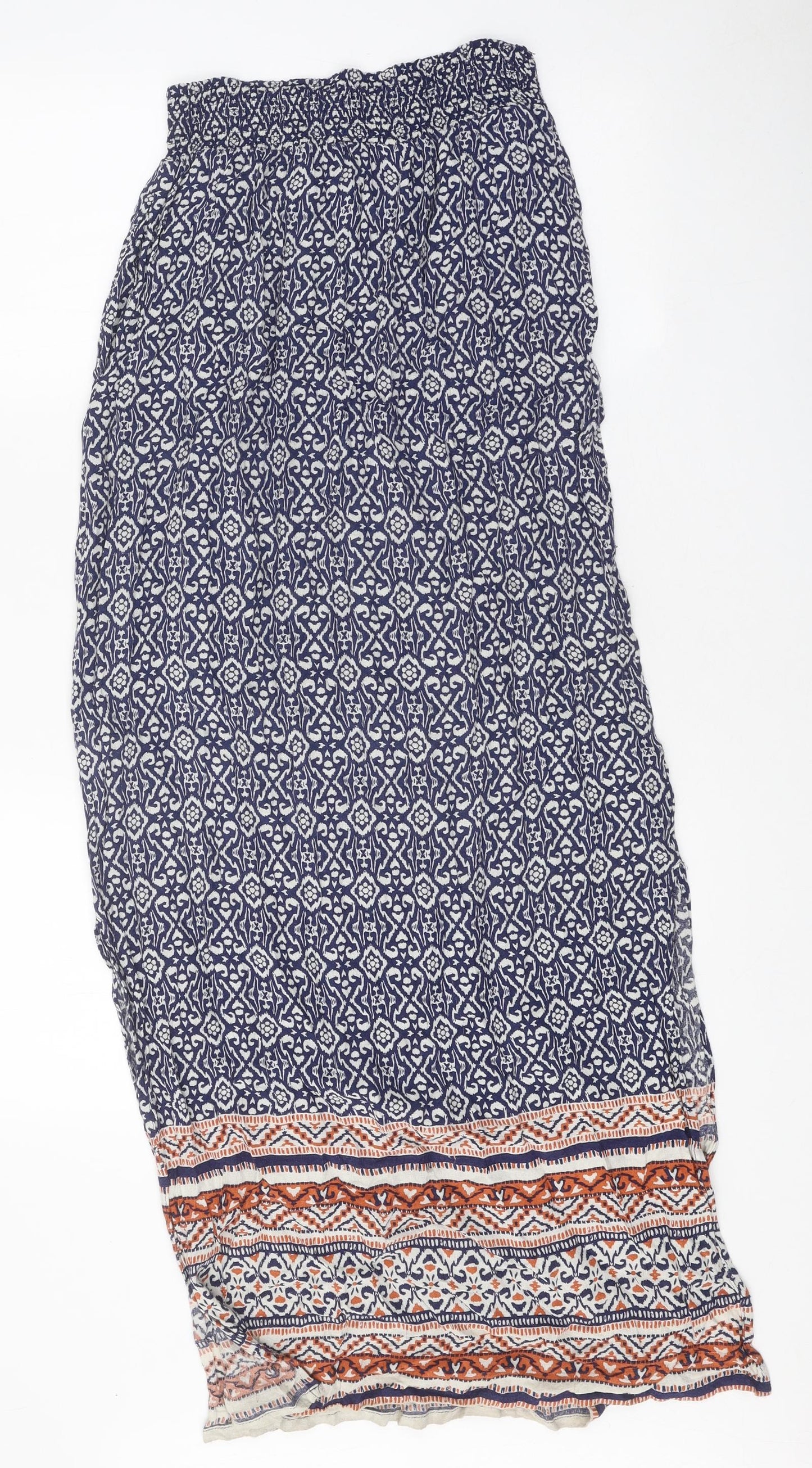 New Look Womens Multicoloured Geometric Viscose Maxi Skirt Size 10