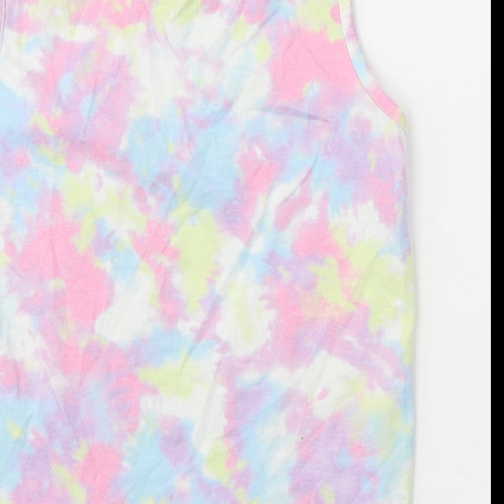 Primark Girls Multicoloured Geometric Polyester Basic Tank Size 7-8 Years Round Neck Pullover - Unicorn Pattern