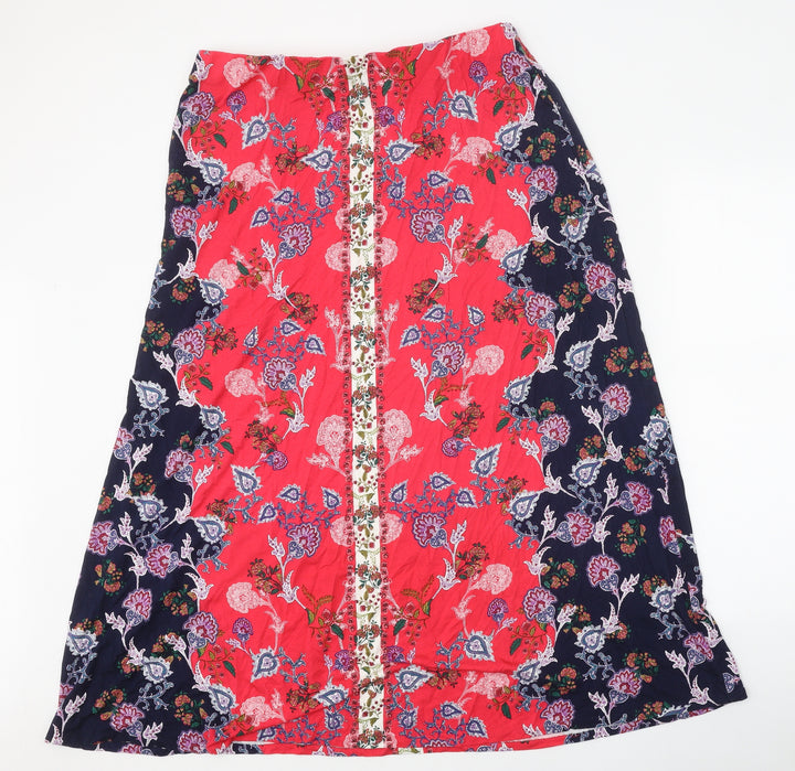 Preworn Womens Multicoloured Geometric Polyester Flare Skirt Size 33 in