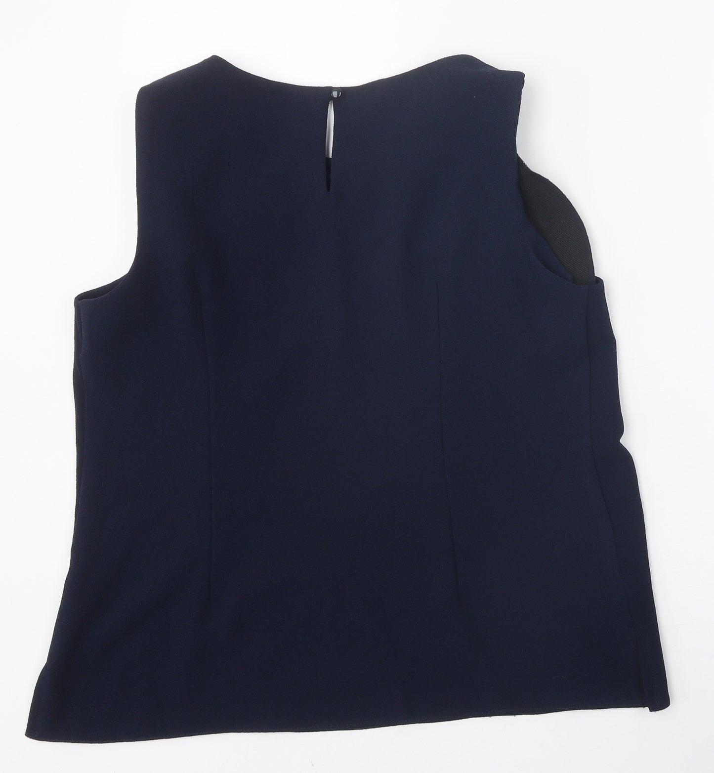 Dorothy Perkins Womens Blue Elastane Basic Blouse Size 14 Boat Neck