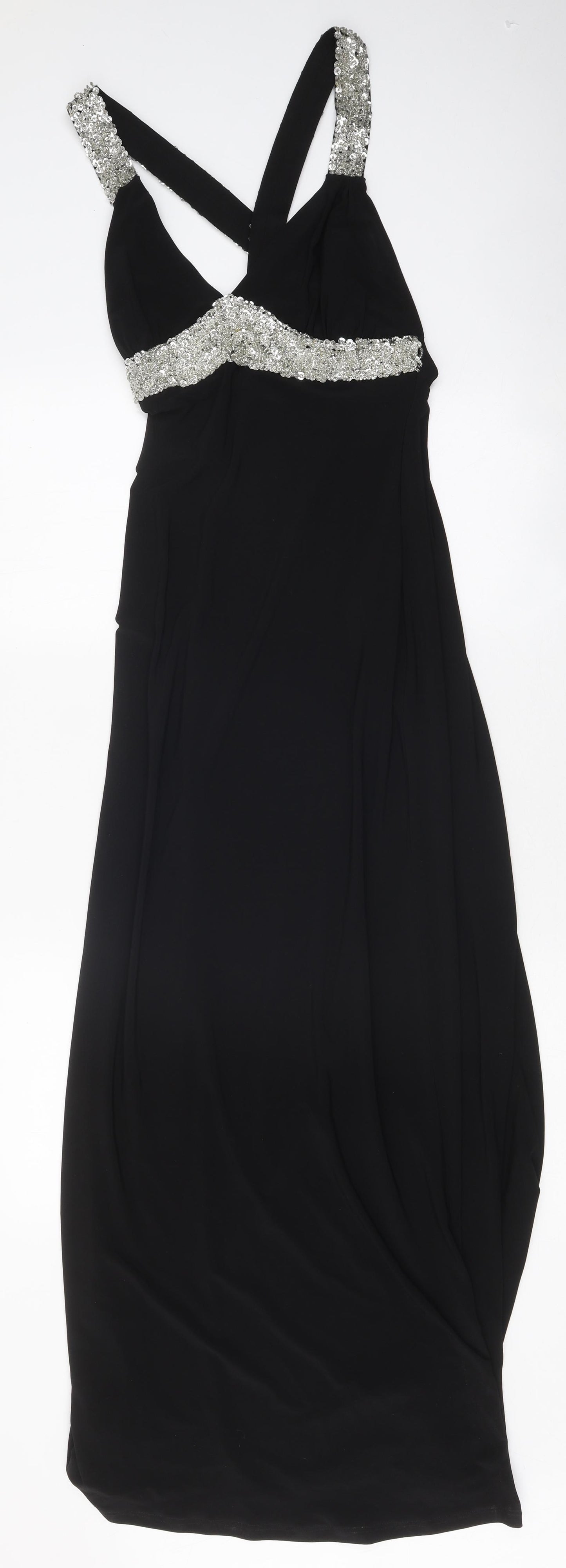 The LBD Collection Womens Black Polyester Maxi One Size V-Neck Zip