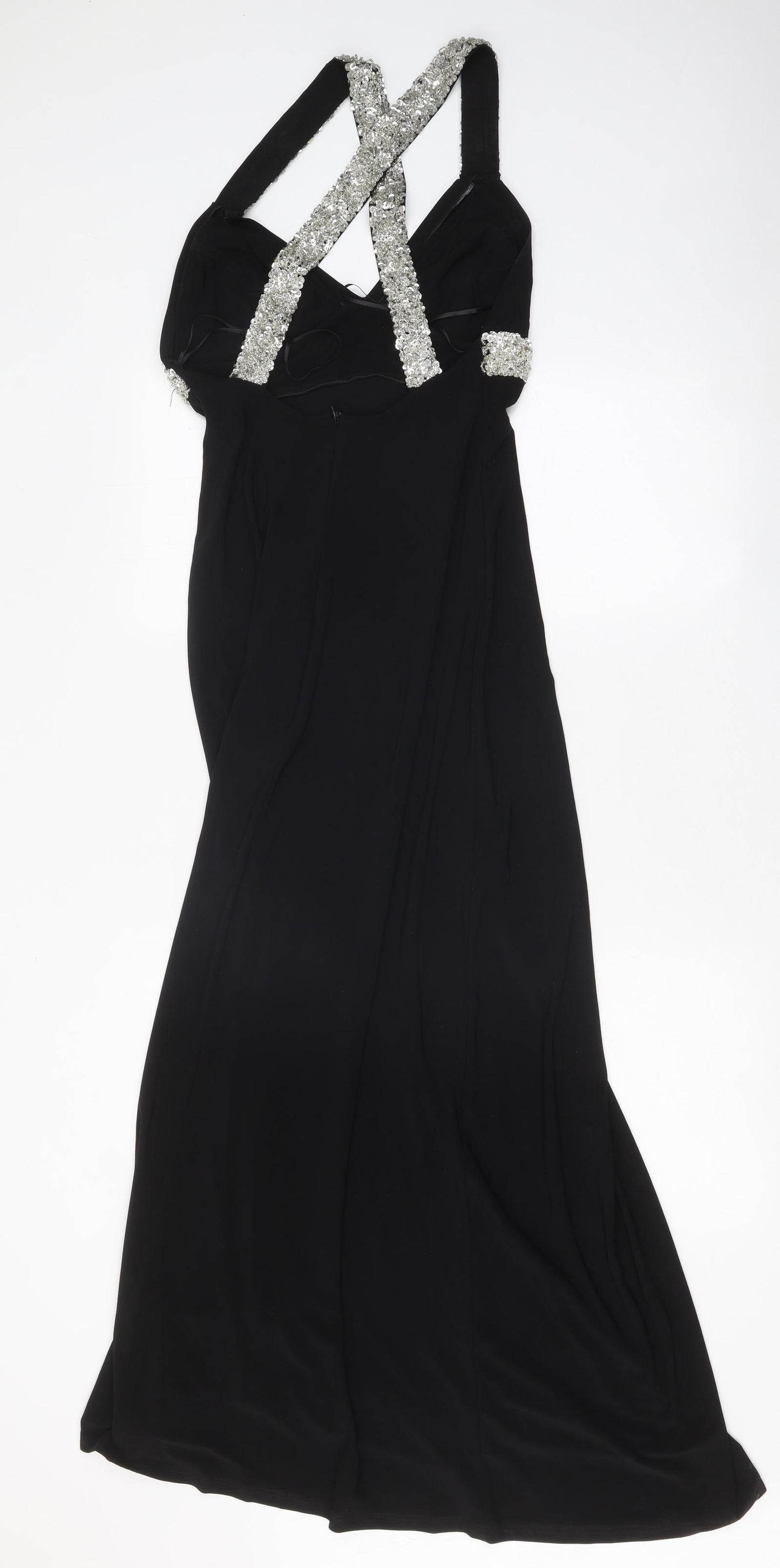 The LBD Collection Womens Black Polyester Maxi One Size V-Neck Zip