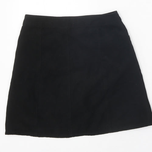 Divided Womens Black Polyester Mini Skirt Size 8 Snap
