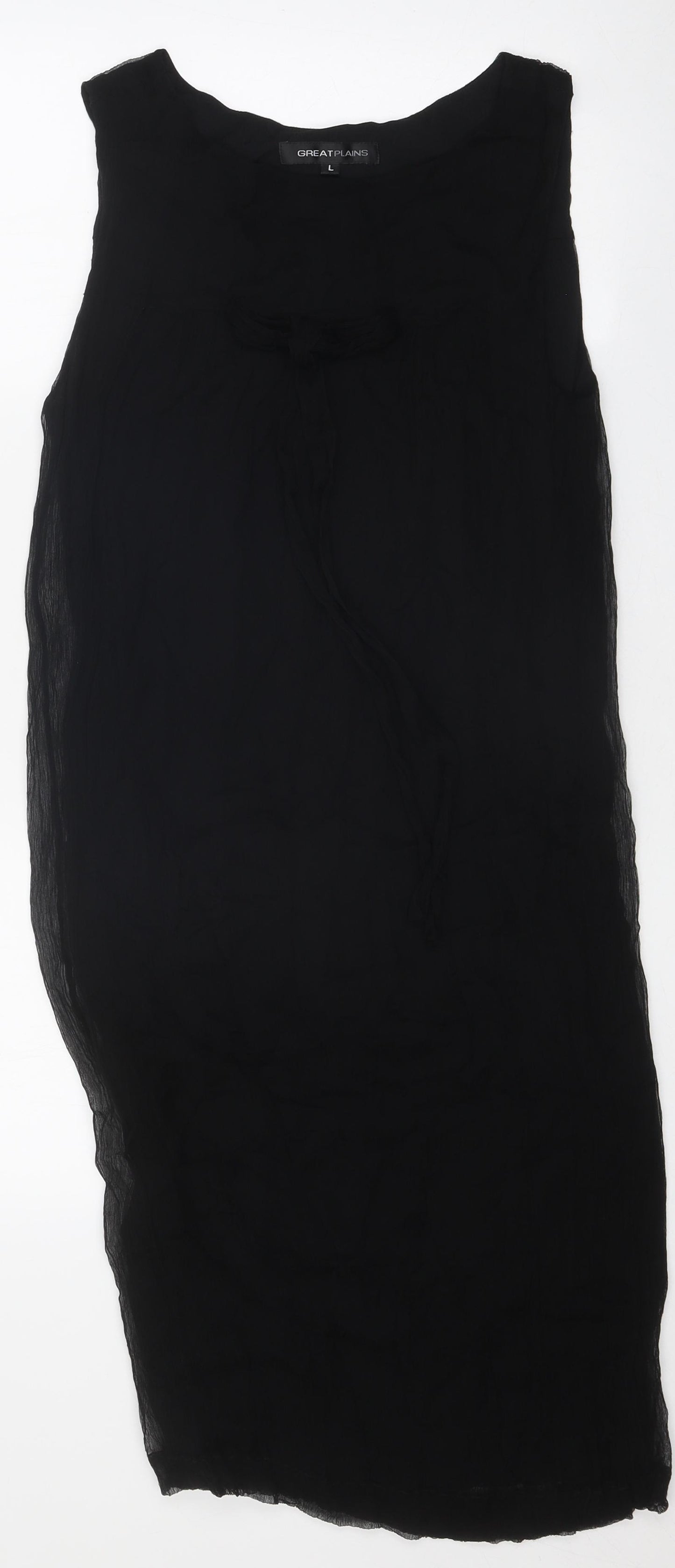 Great Plains Womens Black Viscose Tank Dress Size L Boat Neck Pullover