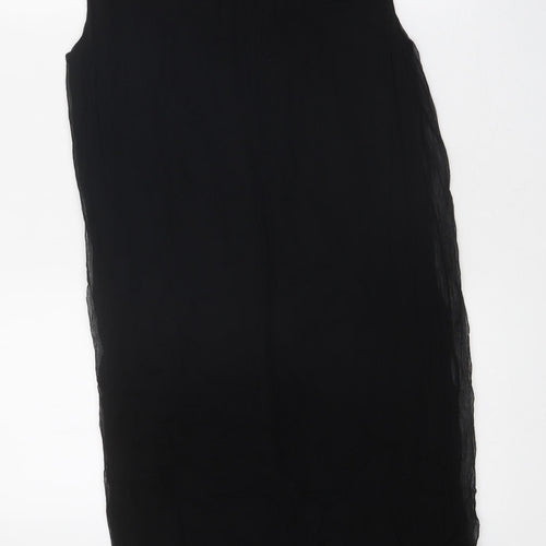 Great Plains Womens Black Viscose Tank Dress Size L Boat Neck Pullover